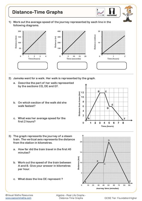 Drawing Distance Time Graphs Worksheet Printable PDF, 53% OFF