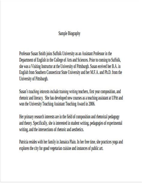 Toradh íomhá ar English Biography Example