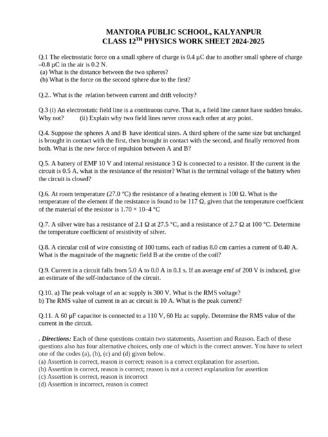 PHYSICS QUESTIONS | PDF | Inductance | Inductor
