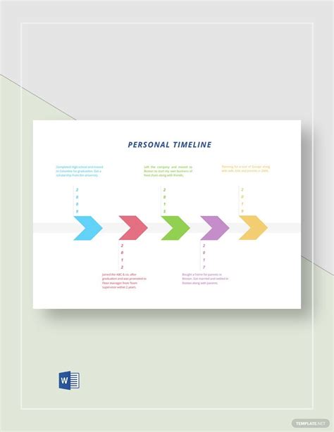Free Personal Timeline Templates, Editable and Printable
