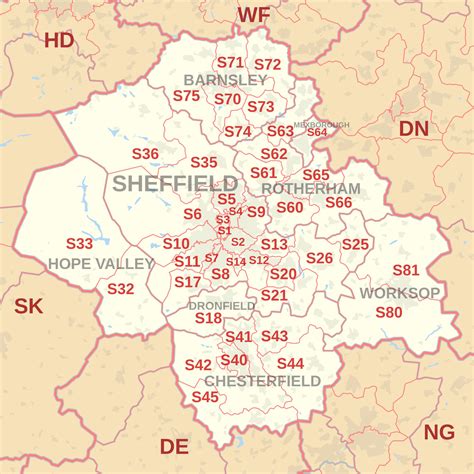 Image result for Sheffield Postcode Map