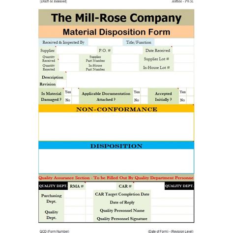 Toradh íomhá ar MDF Material Disposition Form