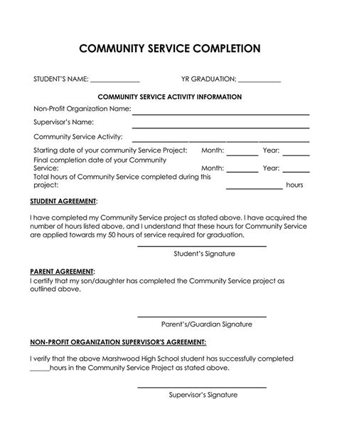 Image result for Completion Letter Format Community Service