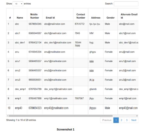 Afbeeldingsresultaten voor Simple DataTable Example