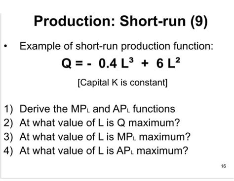 Image result for Production Function in Short Run