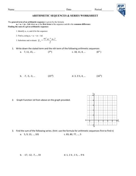 Arithmetic Sequence Word Problems Worksheet に対する画像結果