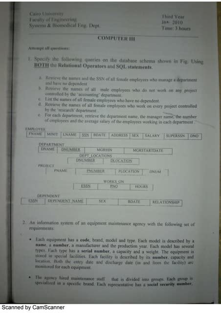 Image result for Introduction to Database Final Exam