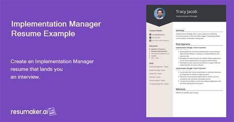 Toradh íomhá ar Implementation Manager Resume