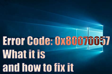 Image result for How to fix error code 0x80070057