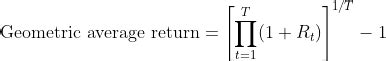 Image result for Geometric Mean Return Formula