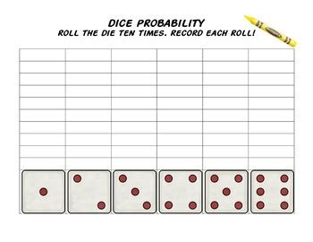 Image result for Probability Dice Math-Aids Worksheet with Answer Key