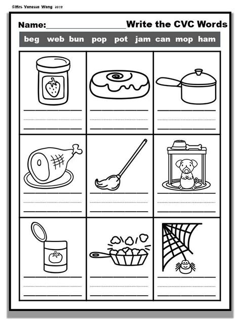 Image result for CVC Words Worksheet