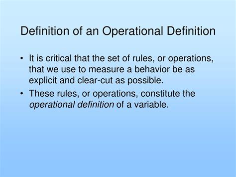 Image result for An Operational Definition Example