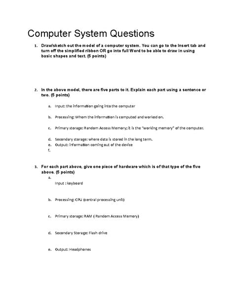 Image result for Computer System Questions