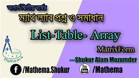 Image result for Matrix Mathematic Table