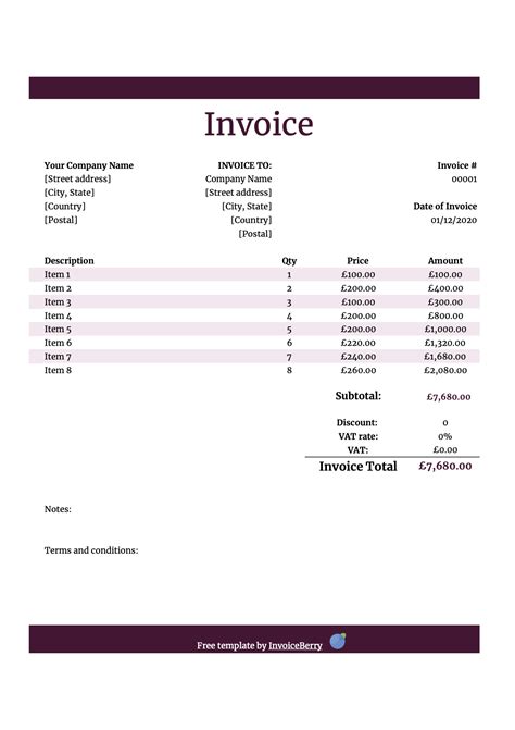 Image result for Example of Invoice Number UK