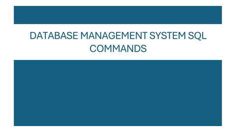 Image result for Commandsfor Database Management