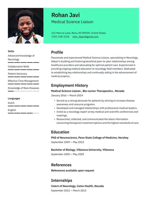 Medical Science Liaison Resume Examples & Templates (2025) · Resume.io