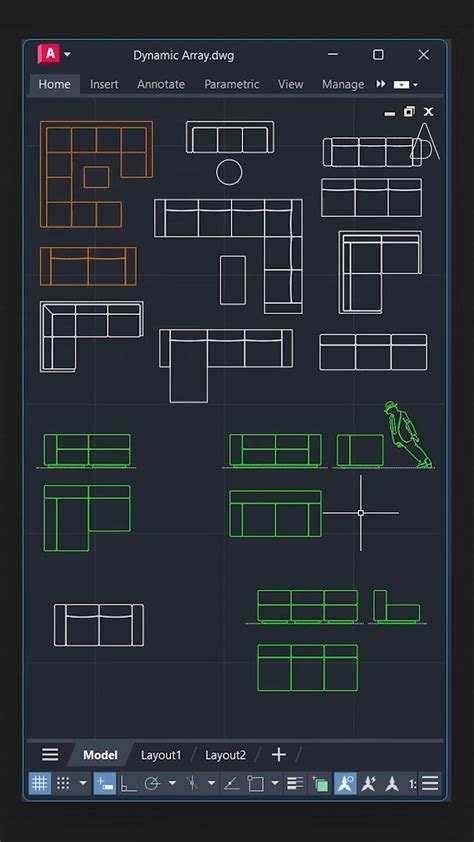 Toradh íomhá ar 3D Dynamic Block AutoCAD