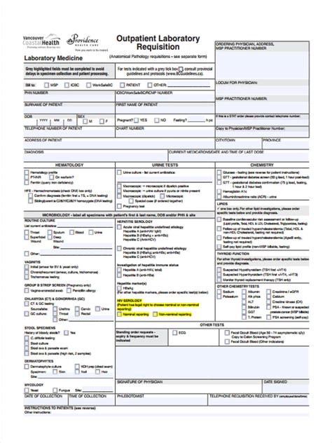 Image result for LabCorp Lab Requisition Form