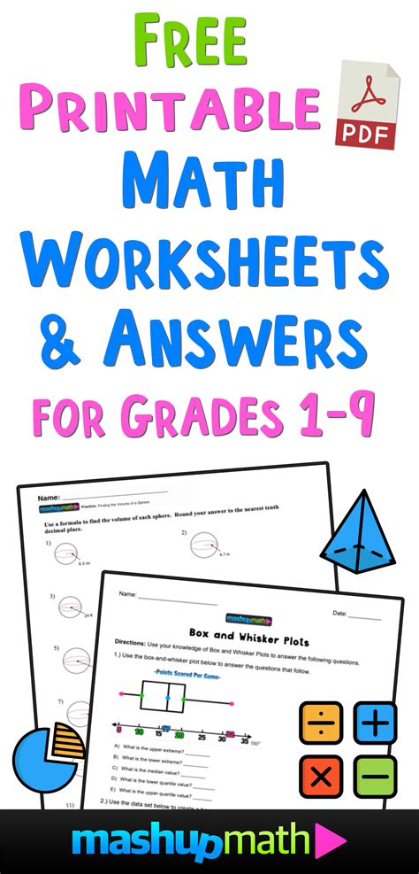 Free Math Worksheets with Answer Key に対する画像結果