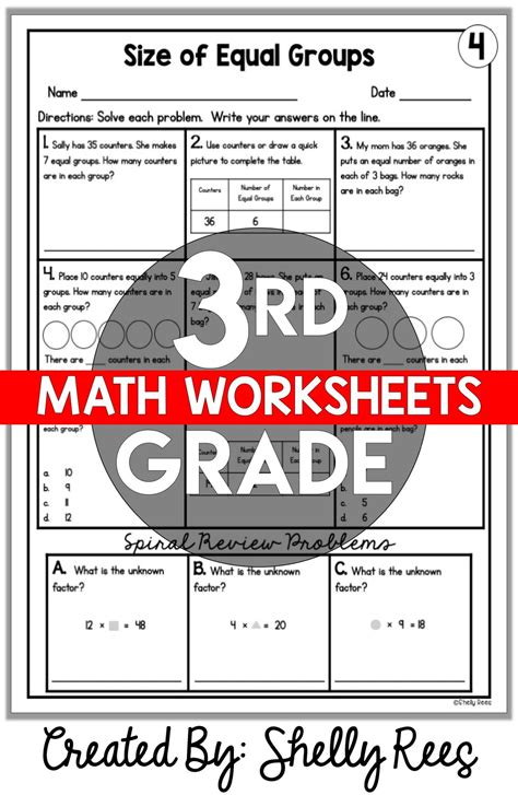 Image result for 3rd Grade Math Worksheets with Answers