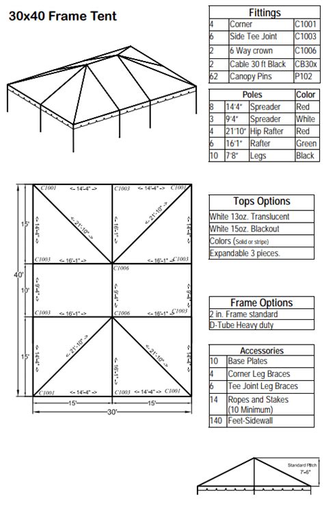 30X40 Frame Tent Diagram に対する画像結果