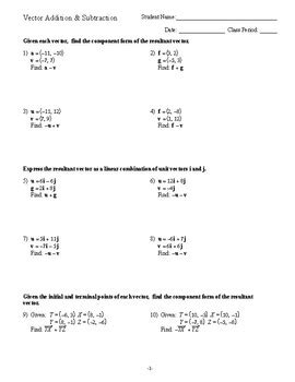 Vector Addition and Composition Worksheet に対する画像結果