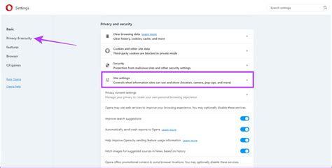Image result for Opera Settings