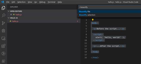 Toradh íomhá ar Como Usar Beautify Vscode