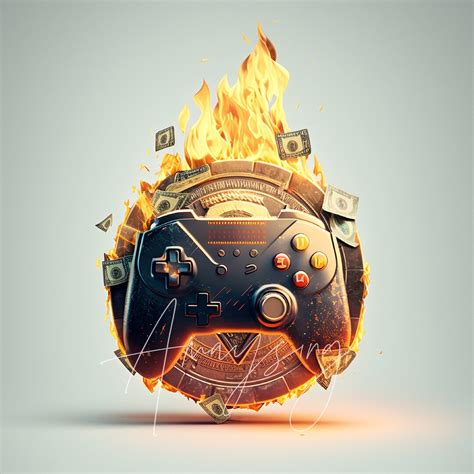 Toradh íomhá ar Flaming Game Controller