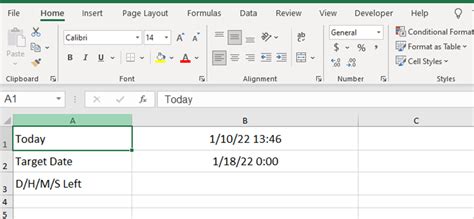 Image result for Excel Date Countdown