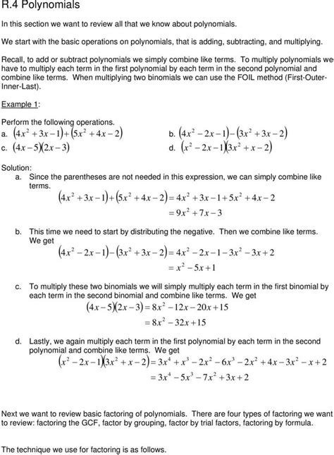 Image result for Operations with Polynomials Worksheet