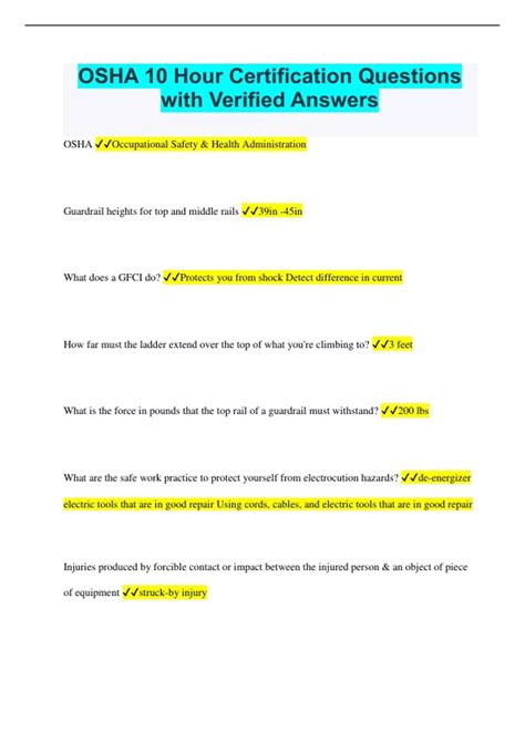 Image result for OSHA 10 Certification Tips