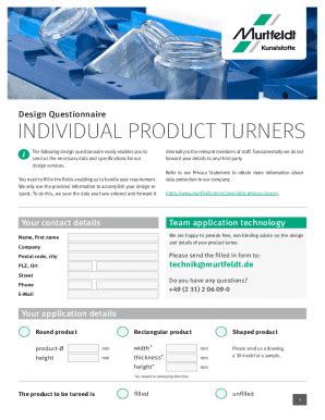 Toradh íomhá ar Product Design Questionnaire Introduction