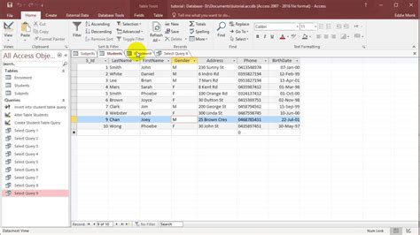 Image result for Microsoft Access Table