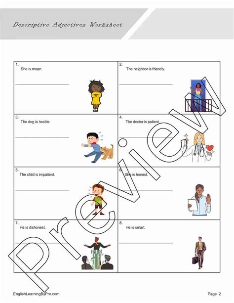 Image result for Descriptive Adjectives Worksheet