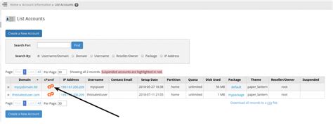 Toradh íomhá ar cPanel MySQL Extension