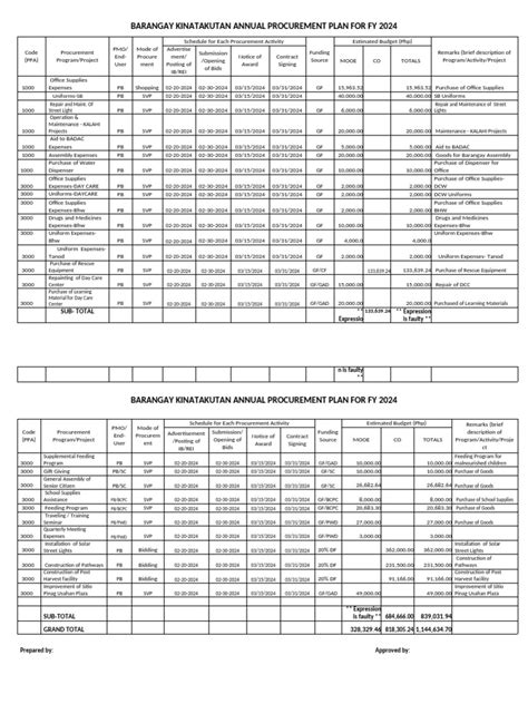 Toradh íomhá ar Procurement Plan Sample