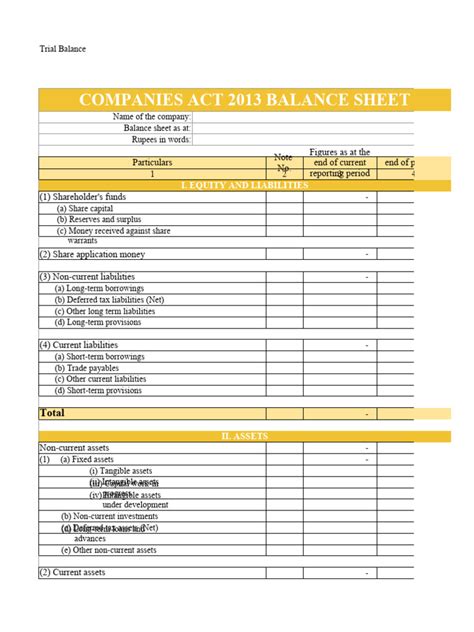 Balance sheet template | PDF | Balance Sheet | Accounting