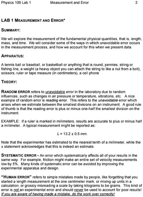 Afbeeldingsresultaten voor Lab Introduction Measurement and Error