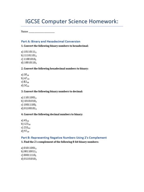 Image result for IGCSE Computer Science Worksheets