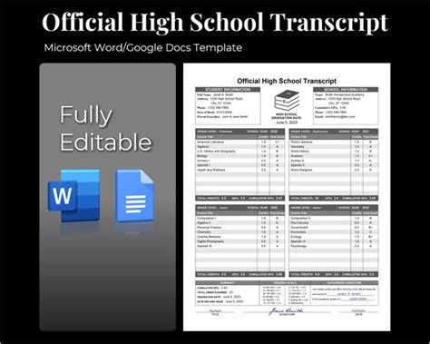 Image result for High School Transcript Generator
