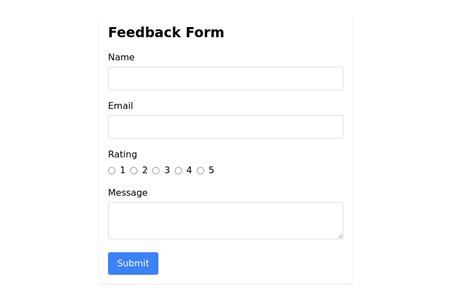 Image result for Example Feedback Form by Using HTML
