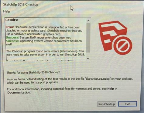 Image result for SketchUp Error Graphics Card