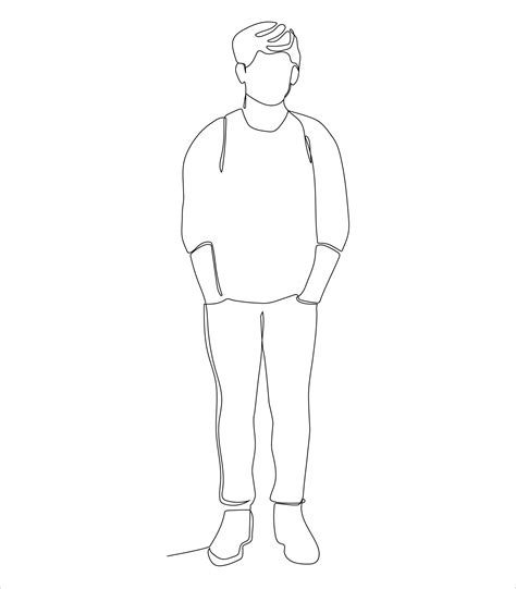 Contour Line Drawing Man Standing に対する画像結果