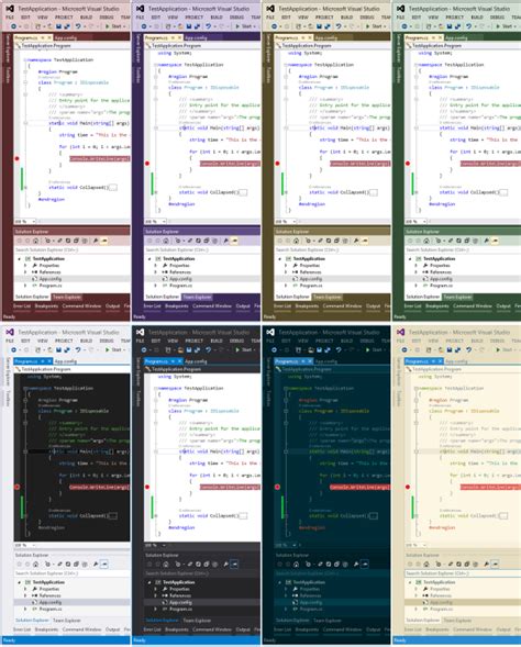 Image result for Visual Studio Theme Status Text Color