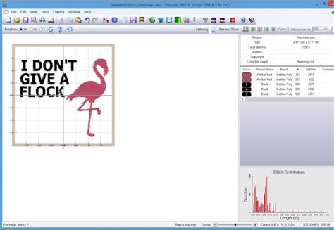 Toradh íomhá ar Sew What Pro Embroidery Software
