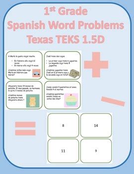 Image result for Grade 1 Spanish Math Word Problems