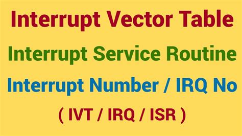 Image result for What Is Interrupt Vector Table